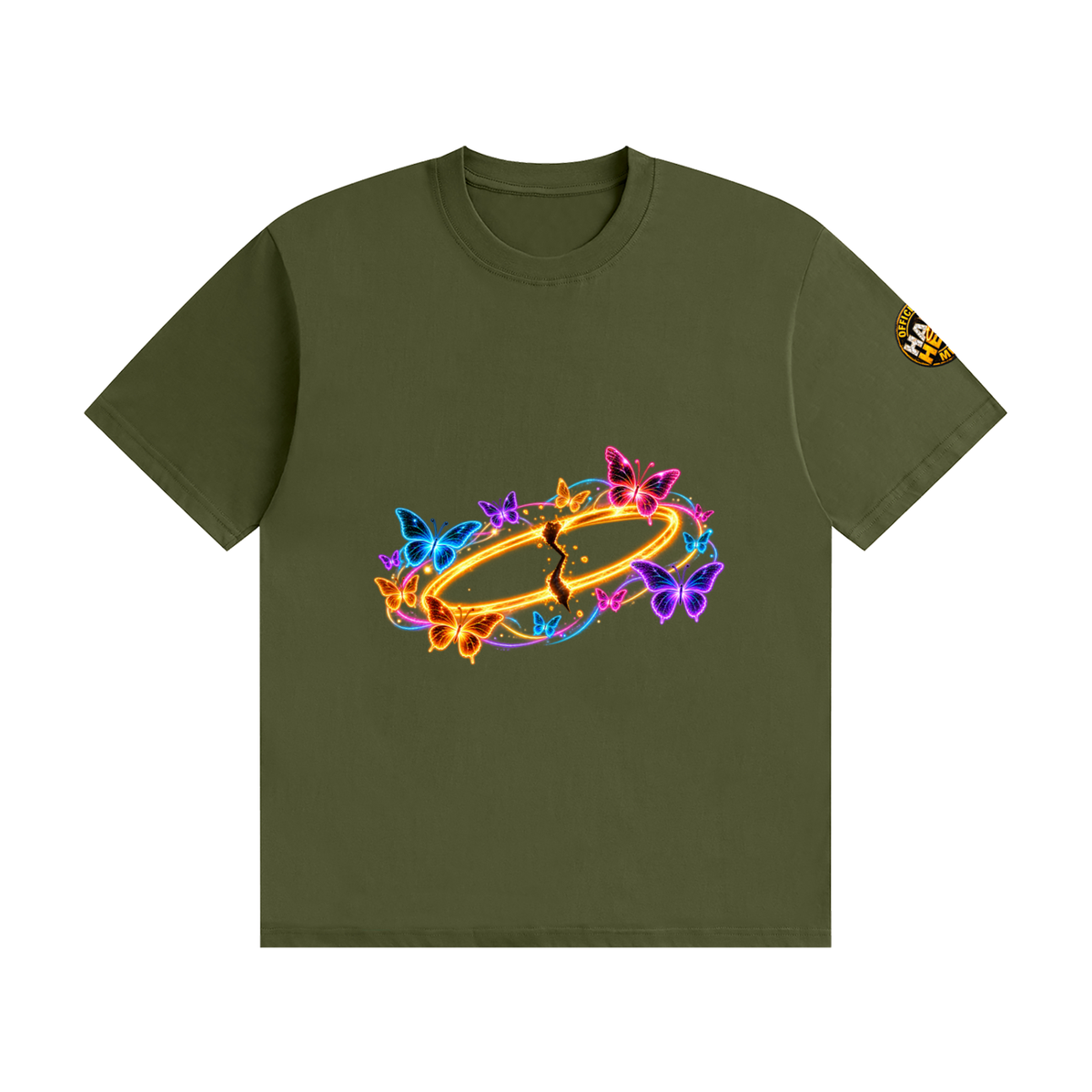 Halo Head Butterflies: Unisex Seamless Cotton T-Shirt