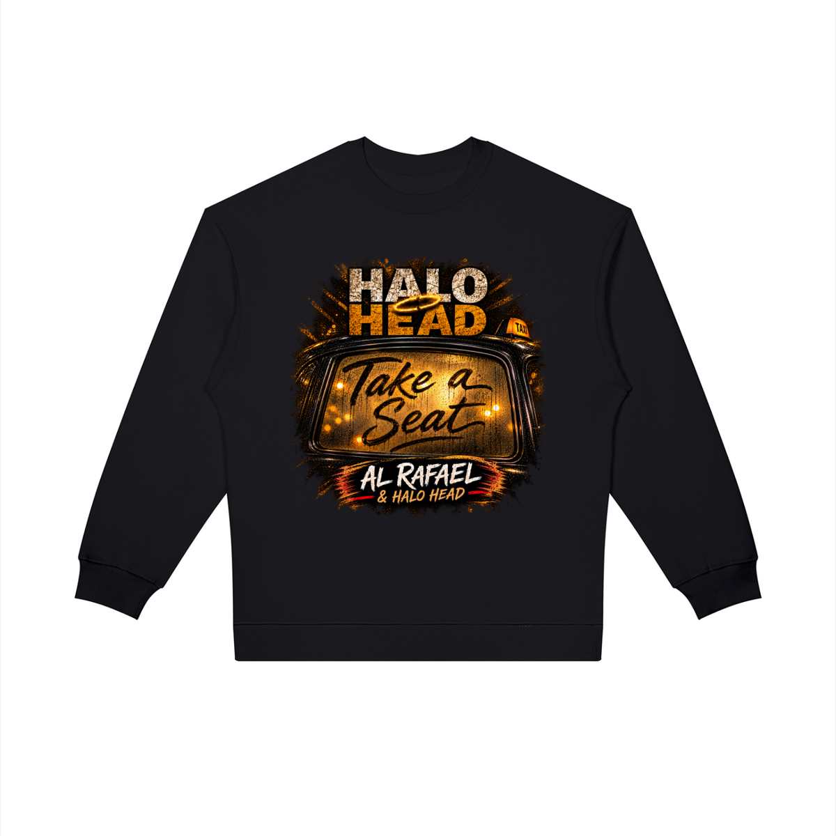 Take a Seat Unisex Oversized Crewneck Sweatshirt: AR Halo Head