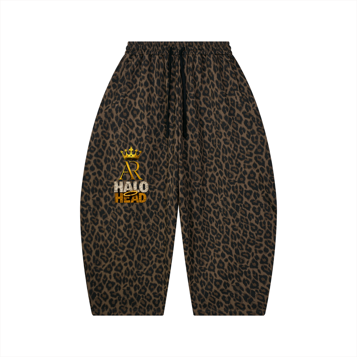 Unisex Leopard Barrel Leg Sweatpants