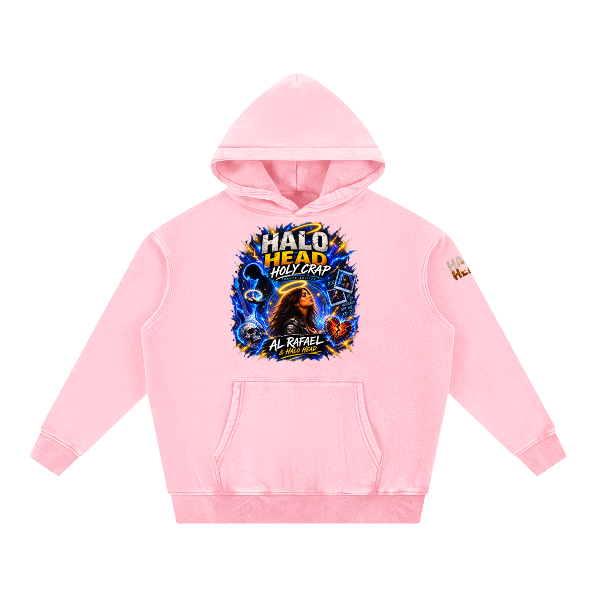 Halo Head Holy Crap: Snow Wash Fleece Oversize Hoodie