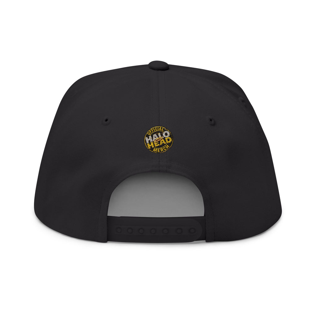 Flat Bill Cap — Gold 'Radiohead' Crown Embroidery Snapback