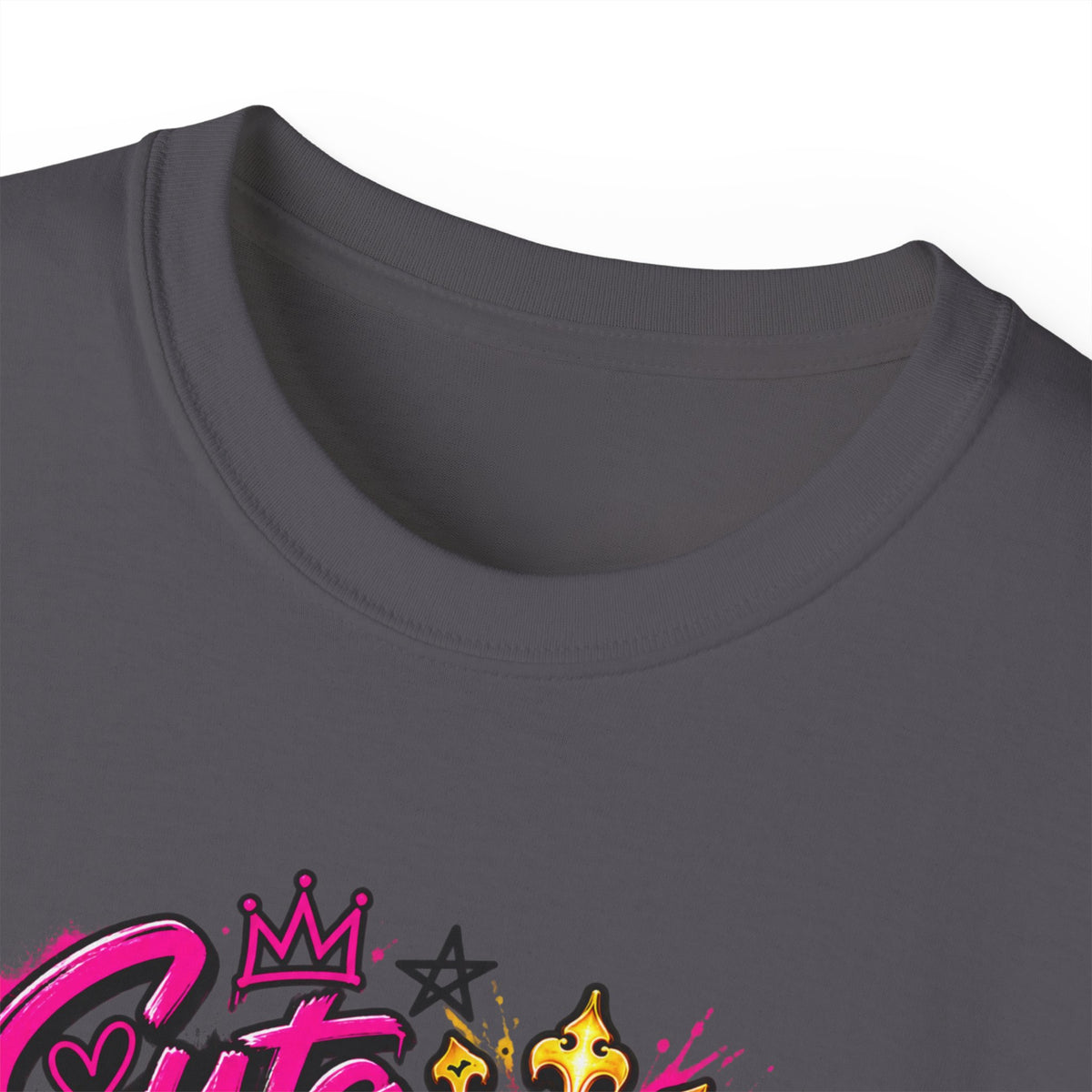 Graffiti Crown Street Tee — "Cute Chick Punk Halo Head" Graphic Shirt