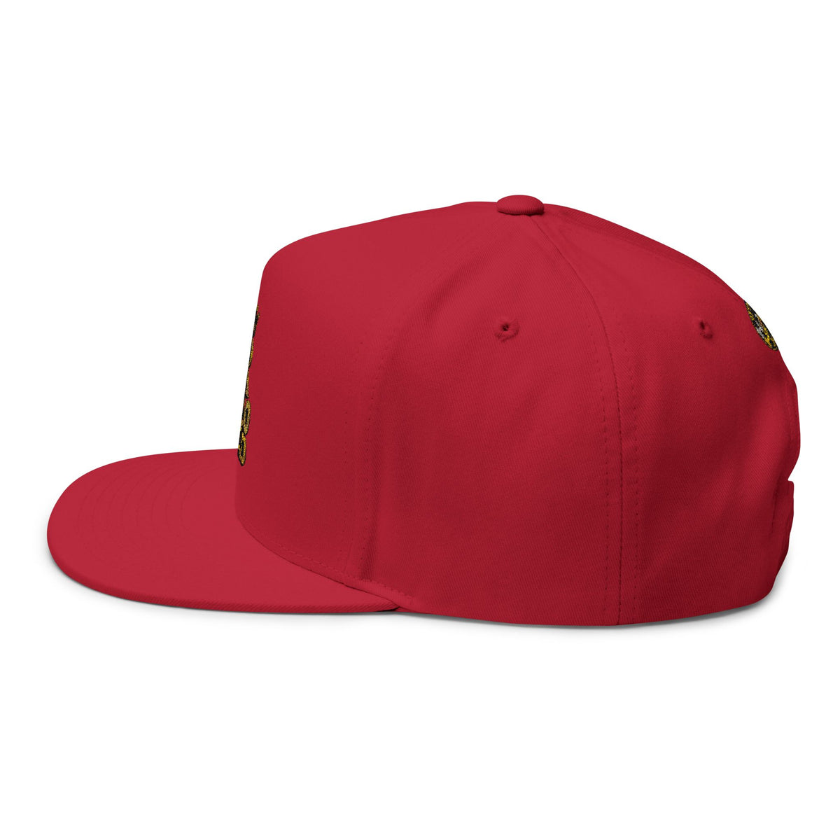 Flat Bill Cap — Gold 'Radiohead' Crown Embroidery Snapback