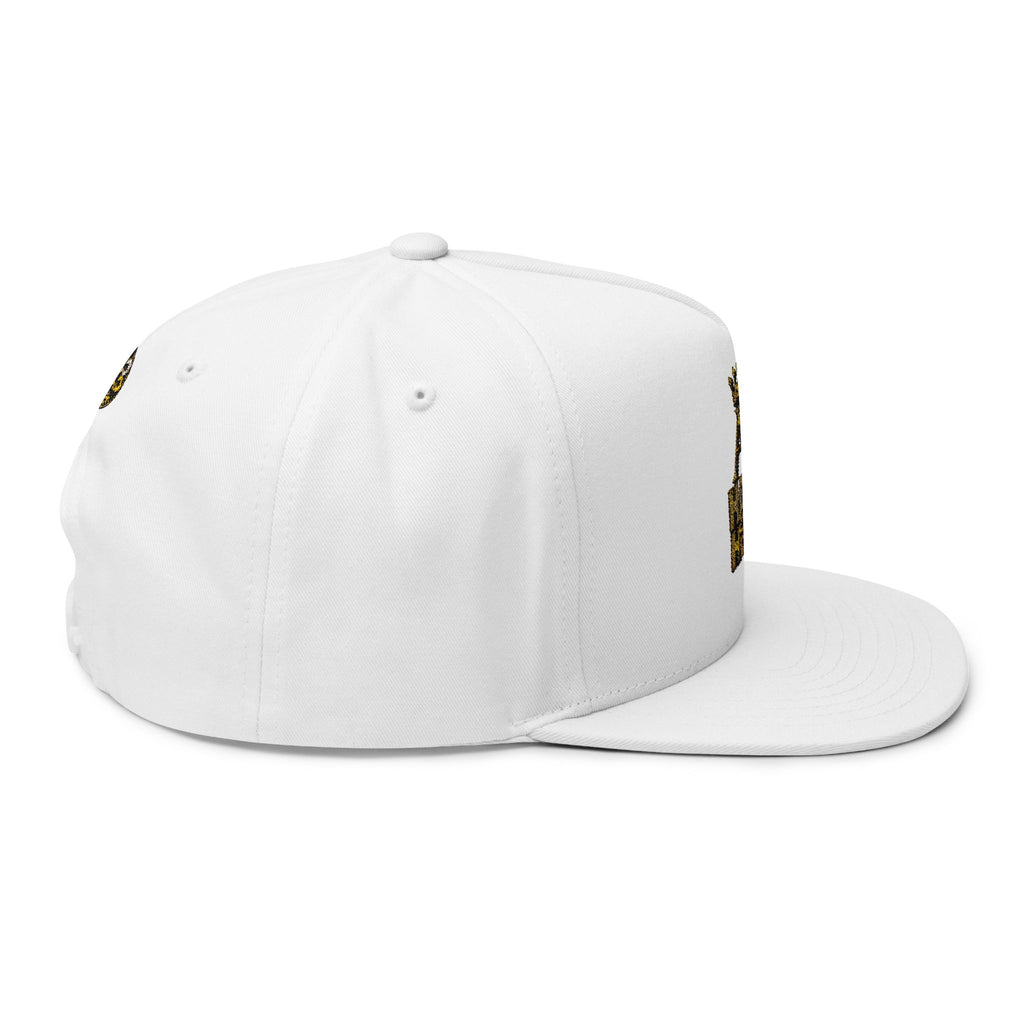 Flat Bill Cap — Gold 'Radiohead' Crown Embroidery Snapback