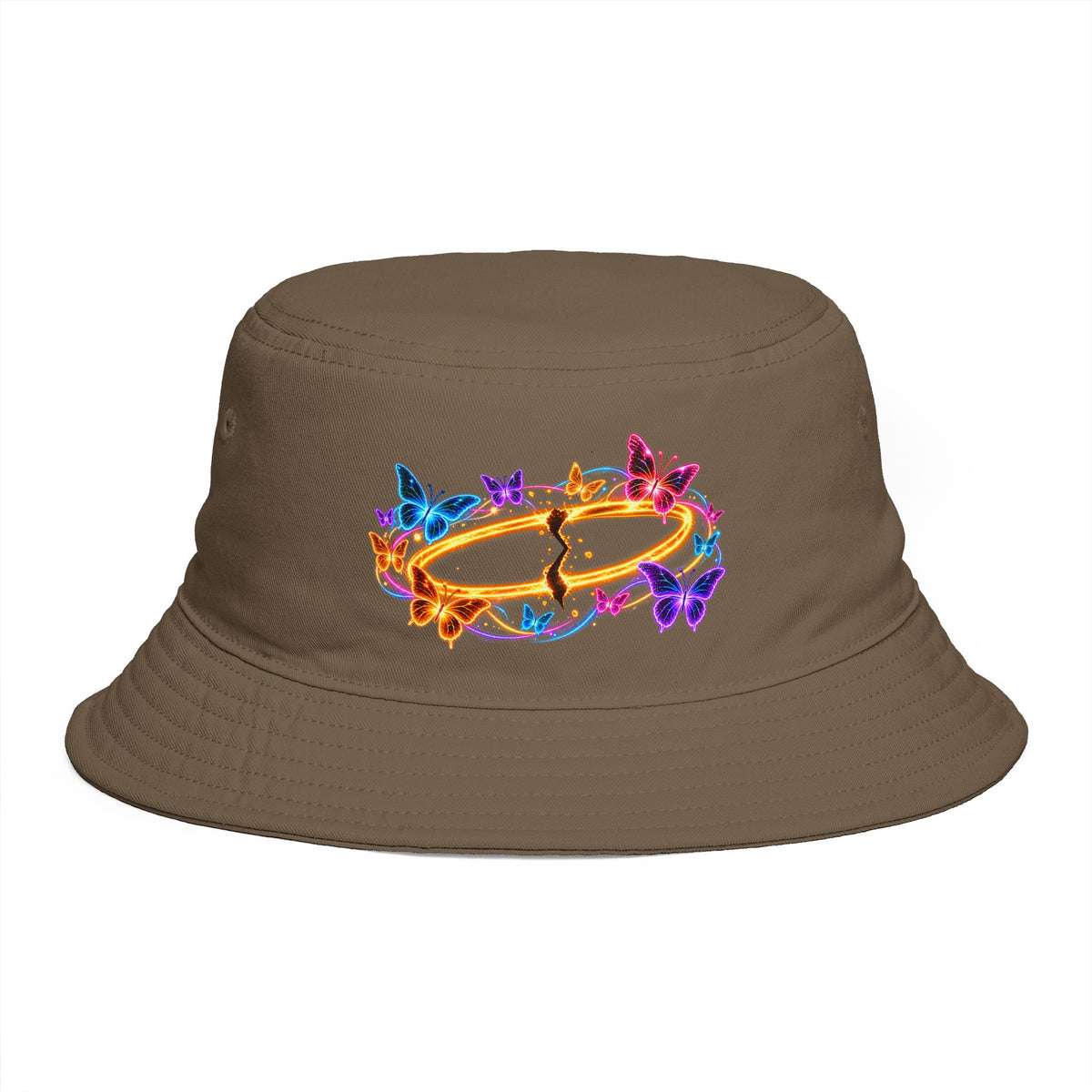 Neon Butterfly Halo Bucket Hat