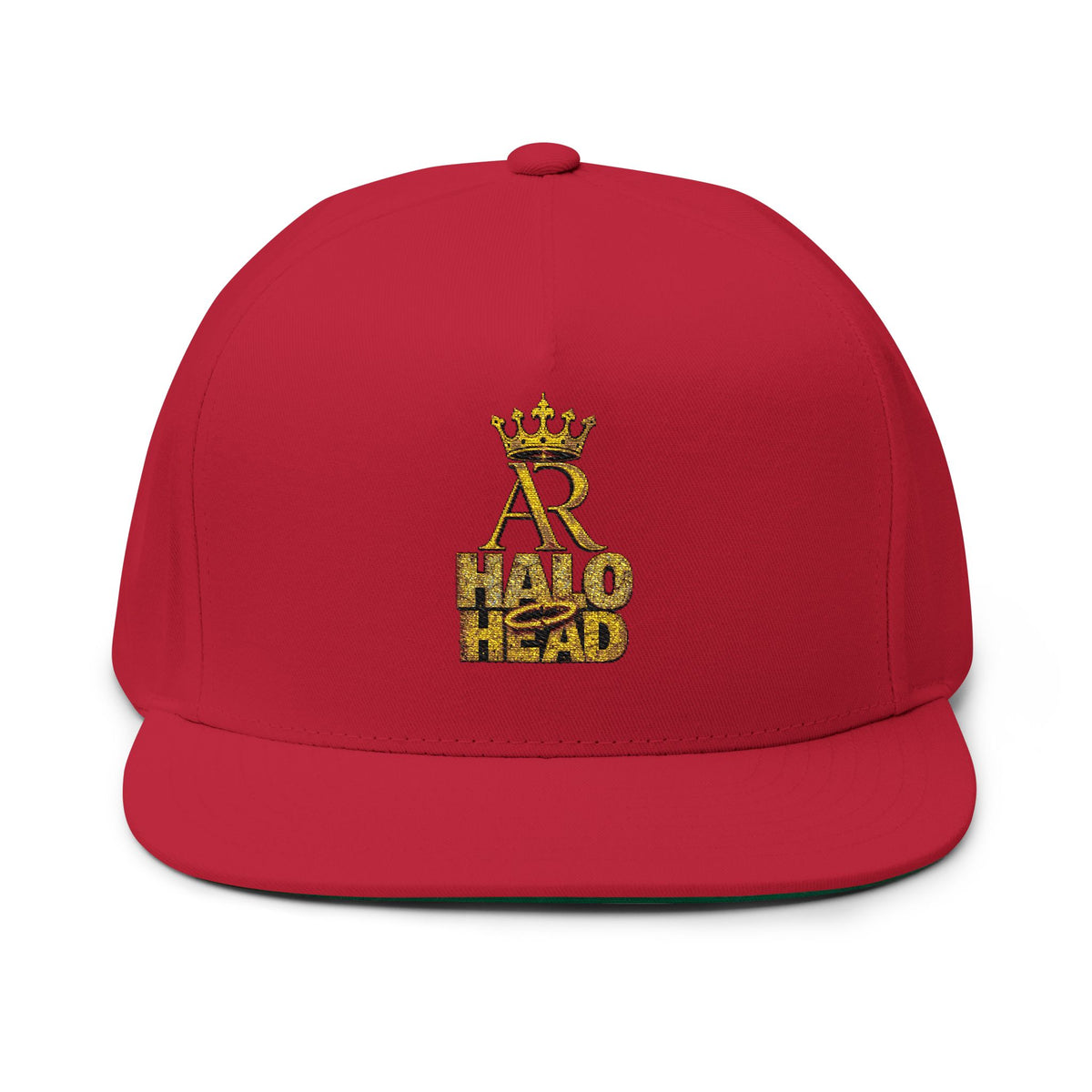 Flat Bill Cap — Gold 'Radiohead' Crown Embroidery Snapback