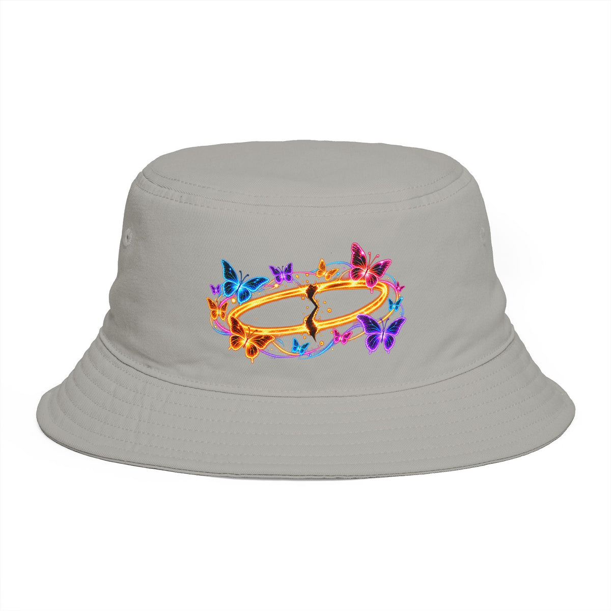 Neon Butterfly Halo Bucket Hat