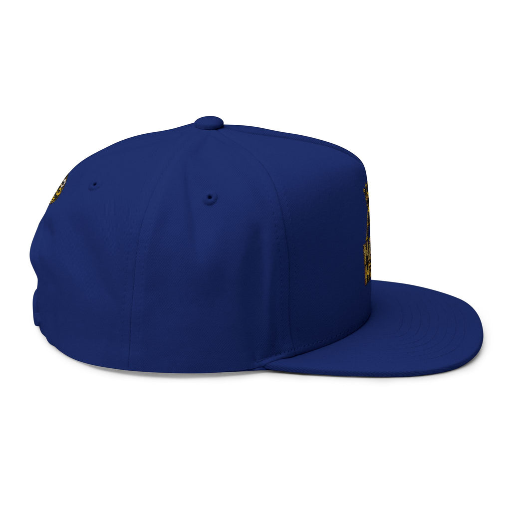 Flat Bill Cap — Gold 'Radiohead' Crown Embroidery Snapback