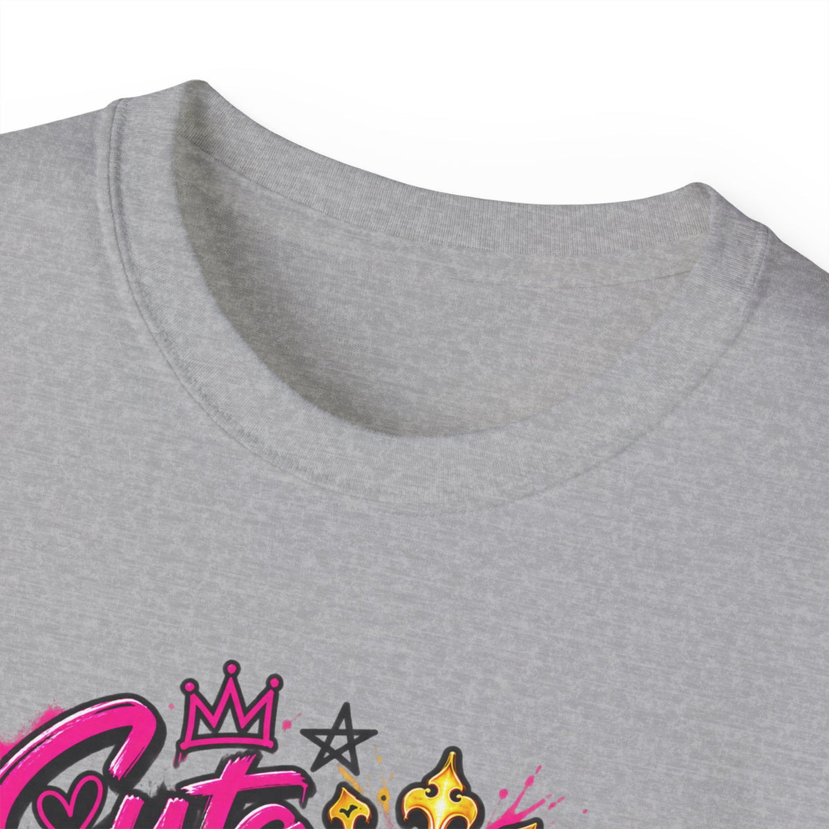 Graffiti Crown Street Tee — "Cute Chick Punk Halo Head" Graphic Shirt