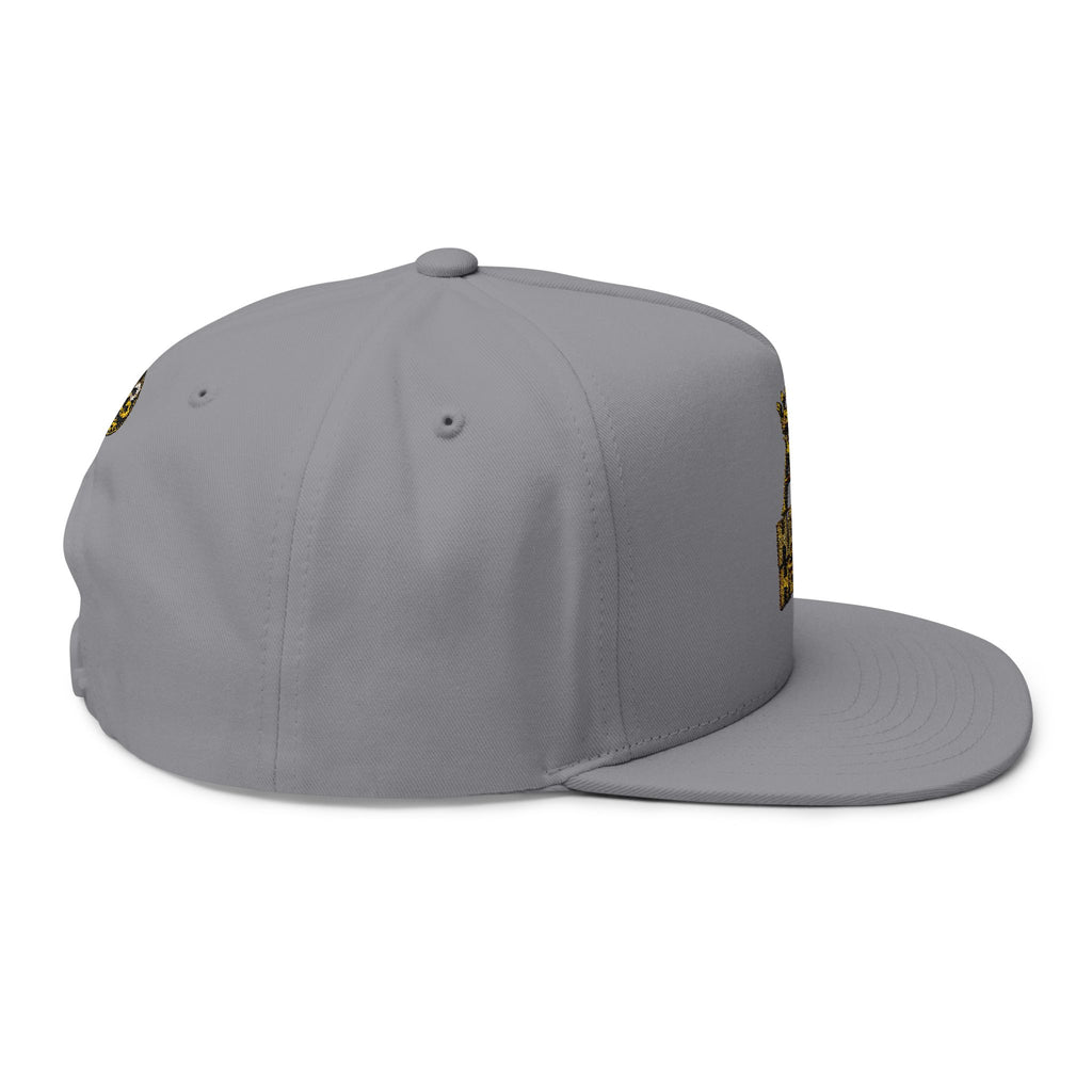 Flat Bill Cap — Gold 'Radiohead' Crown Embroidery Snapback