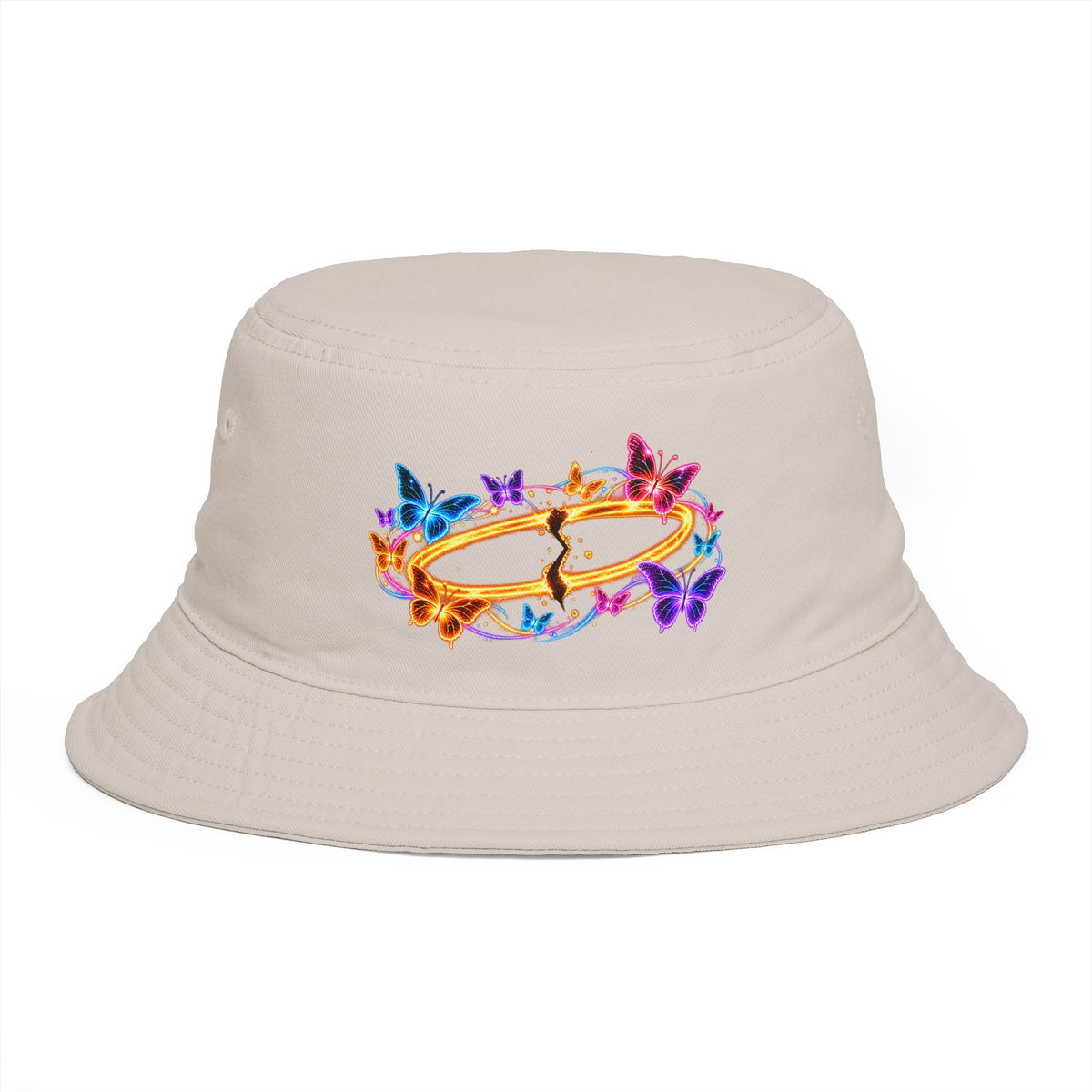 Neon Butterfly Halo Bucket Hat