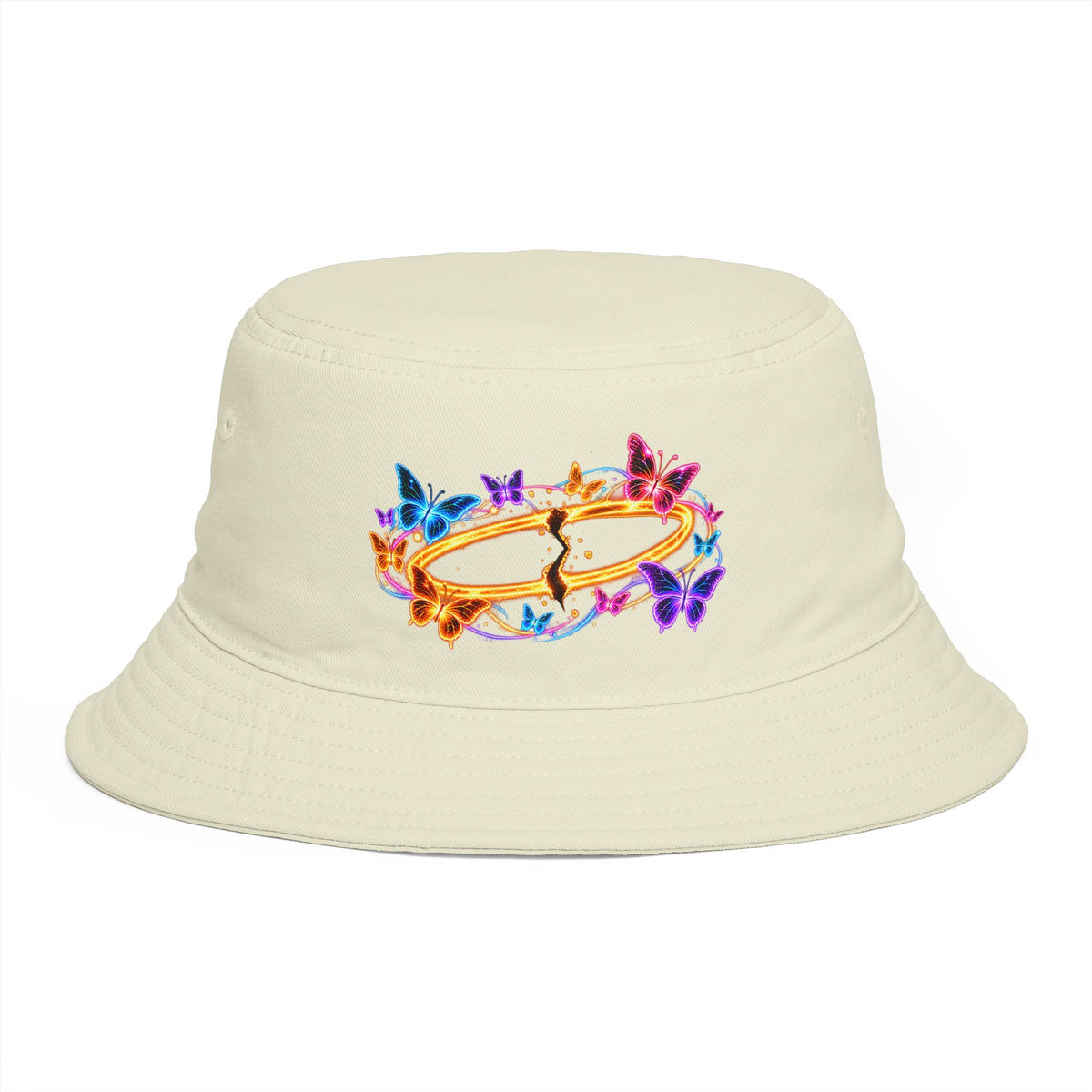 Neon Butterfly Halo Bucket Hat