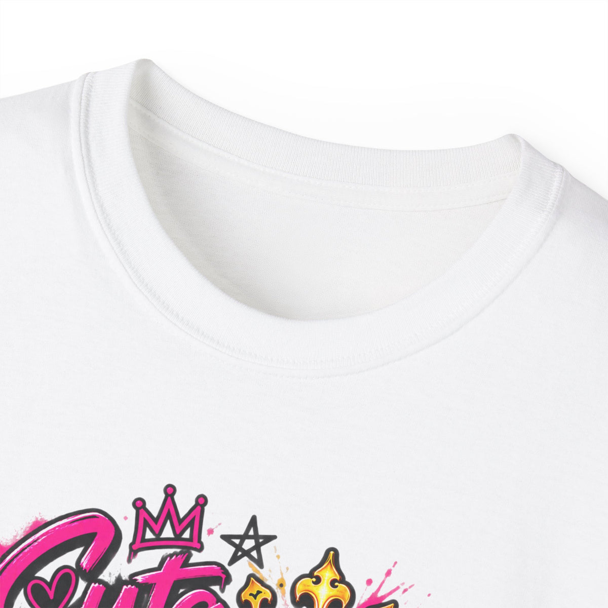 Graffiti Crown Street Tee — "Cute Chick Punk Halo Head" Graphic Shirt
