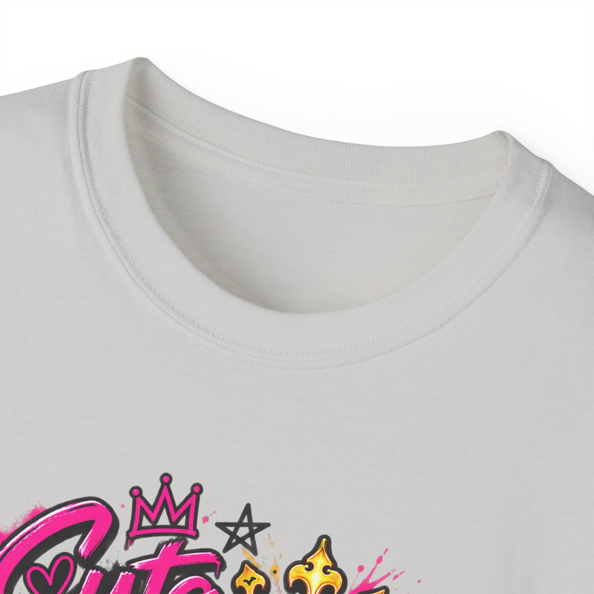Graffiti Crown Street Tee — "Cute Chick Punk Halo Head" Graphic Shirt