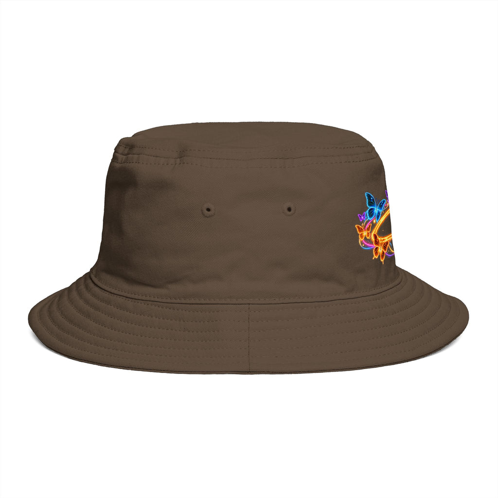 Neon Butterfly Halo Bucket Hat