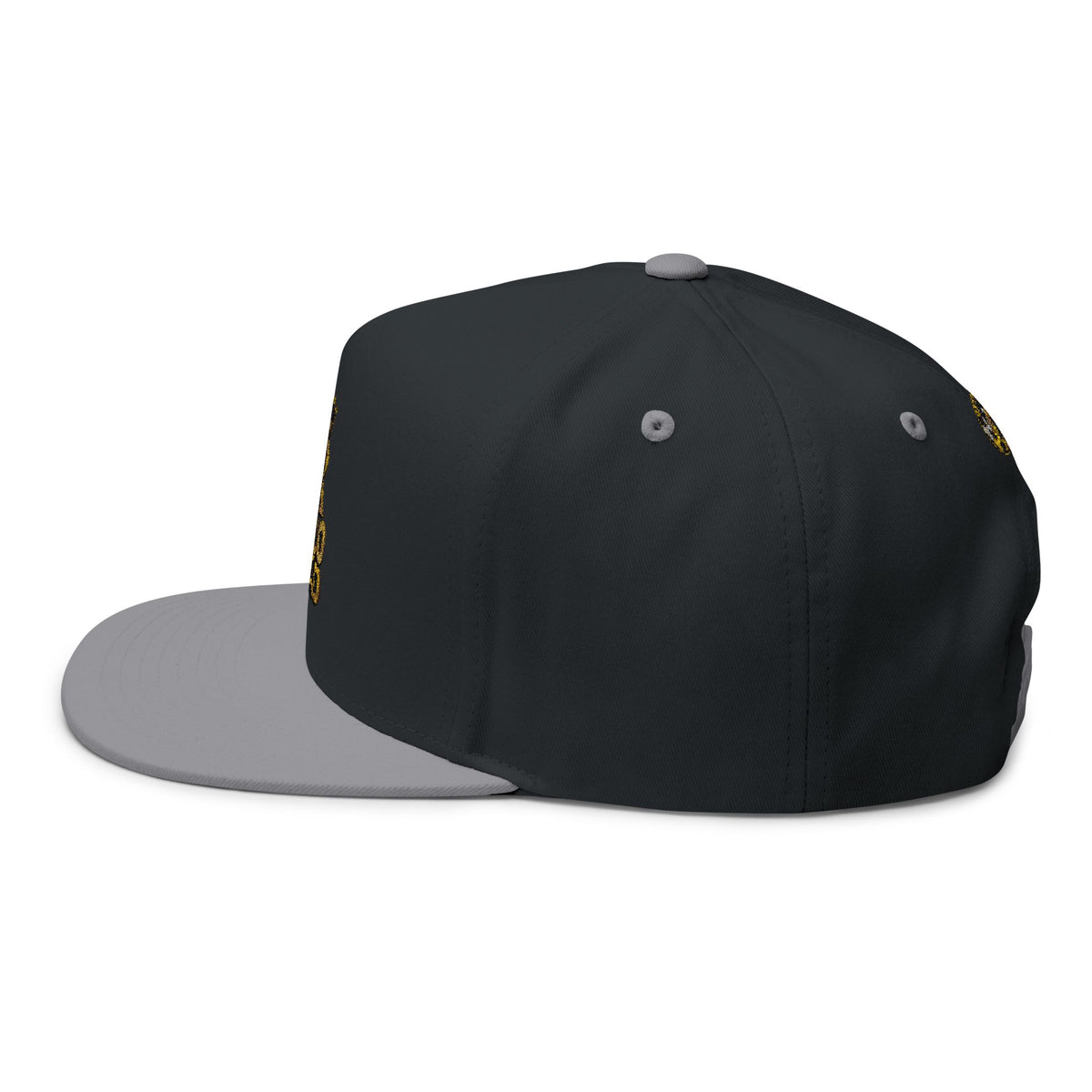 Flat Bill Cap — Gold 'Radiohead' Crown Embroidery Snapback