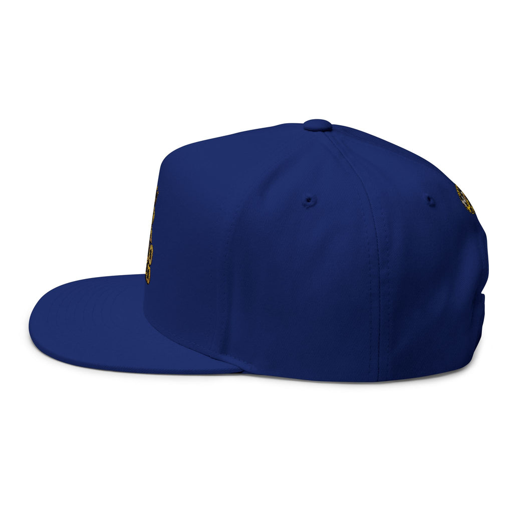 Flat Bill Cap — Gold 'Radiohead' Crown Embroidery Snapback