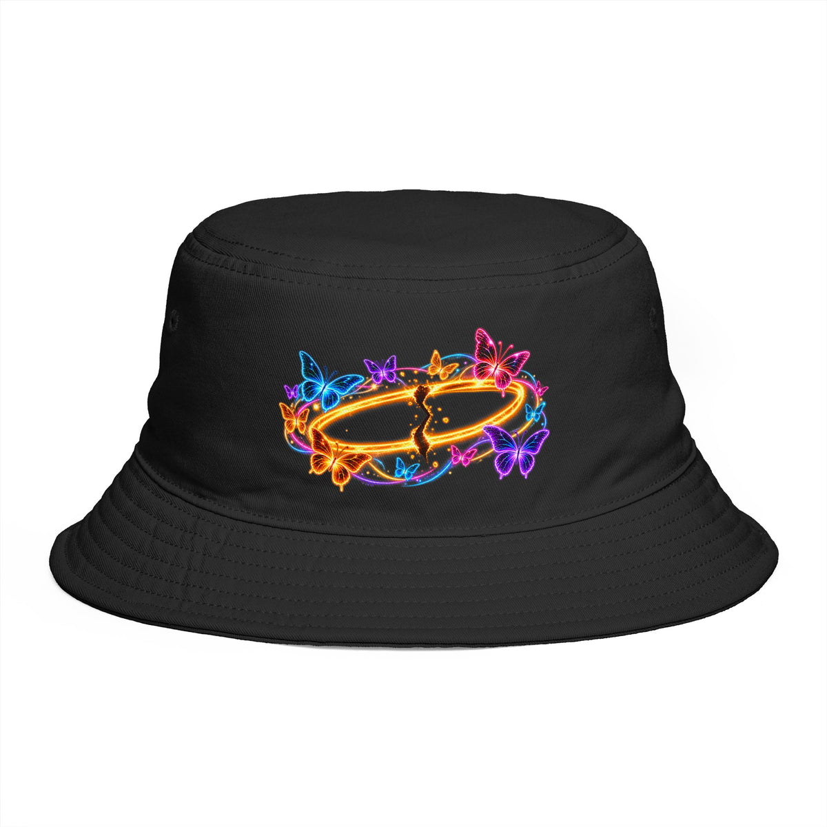 Neon Butterfly Halo Bucket Hat