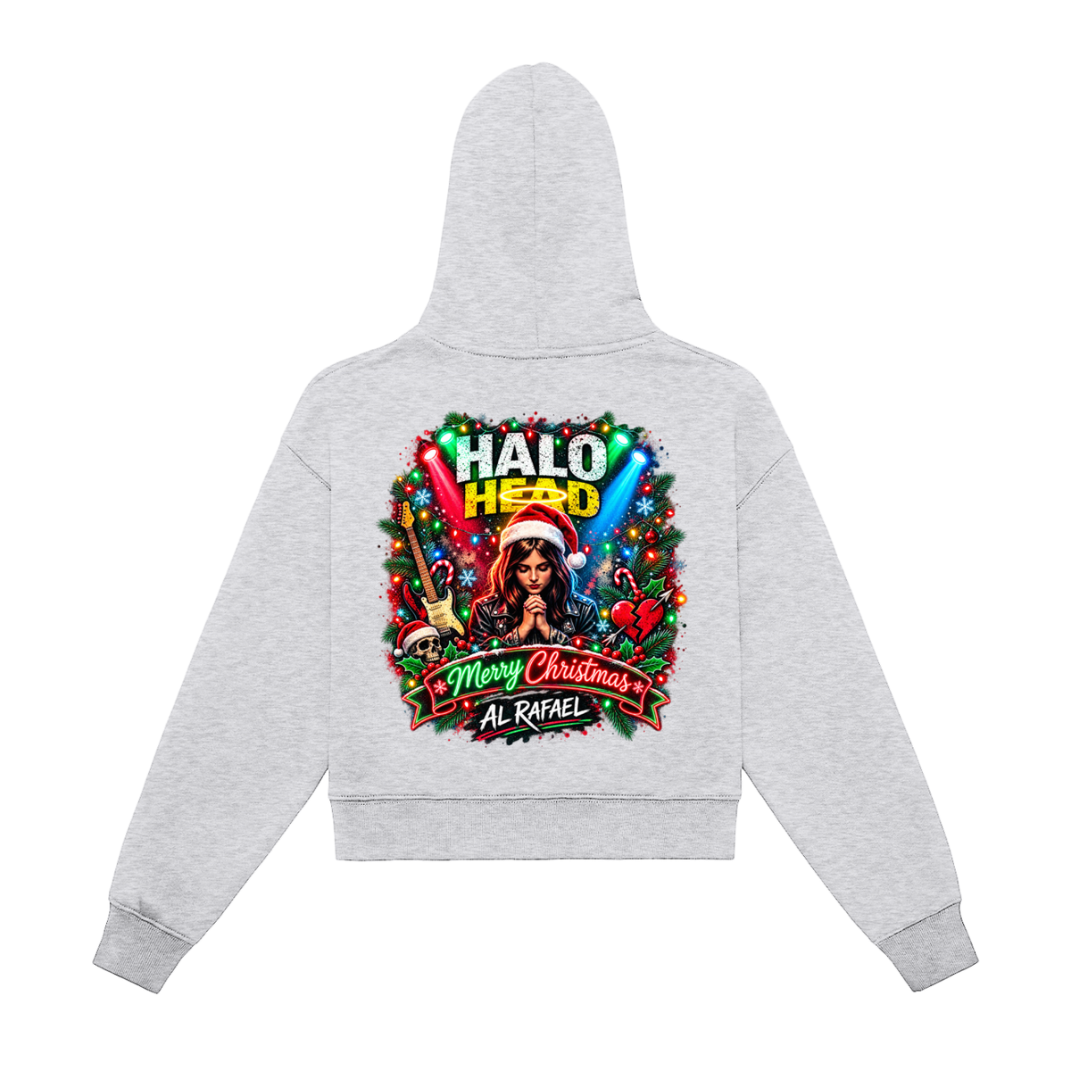 Fleeced Zip-Up Cropped Hoodie