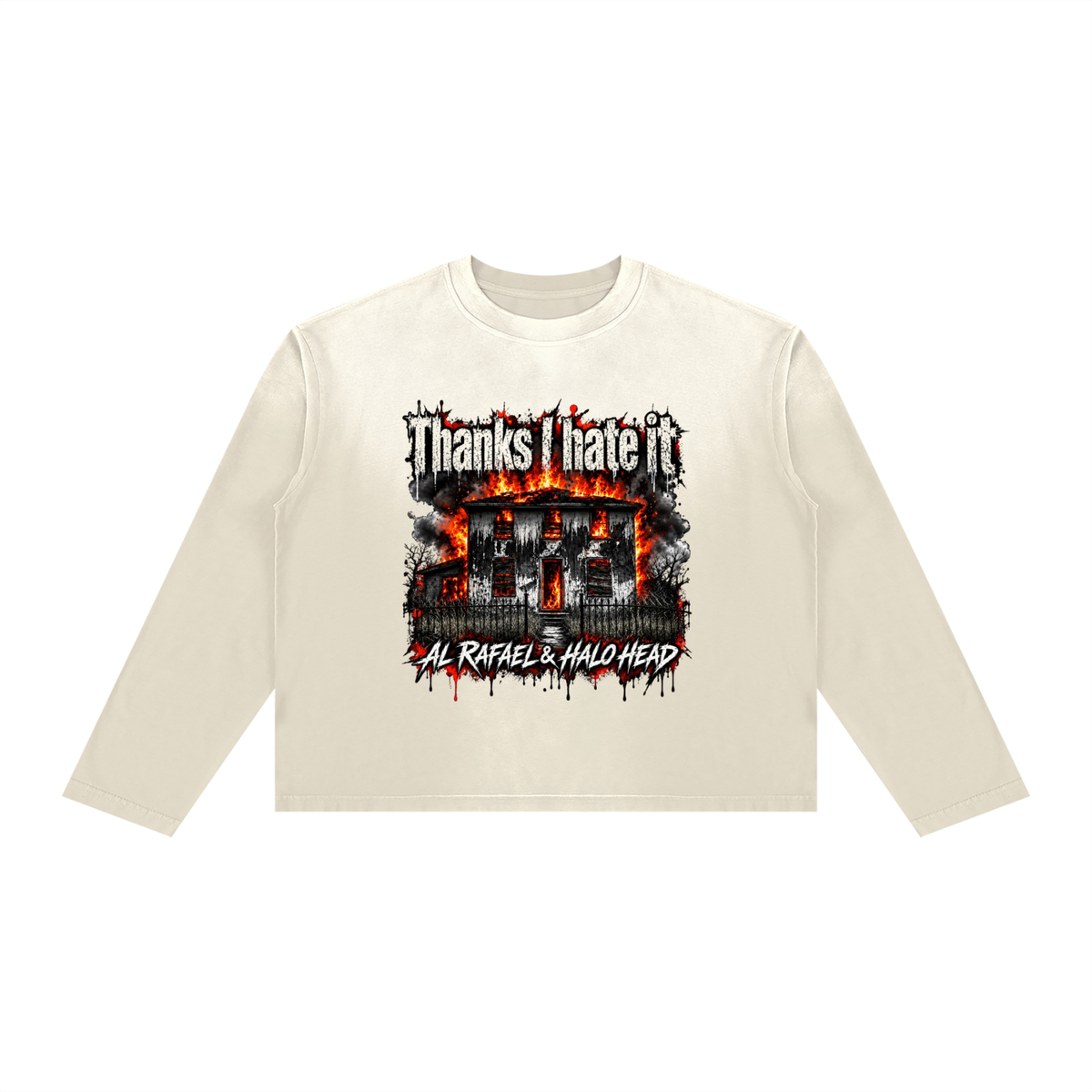 AR Halo Head Unisex Sunfade Boxy Long Sleeve T-Shirt
