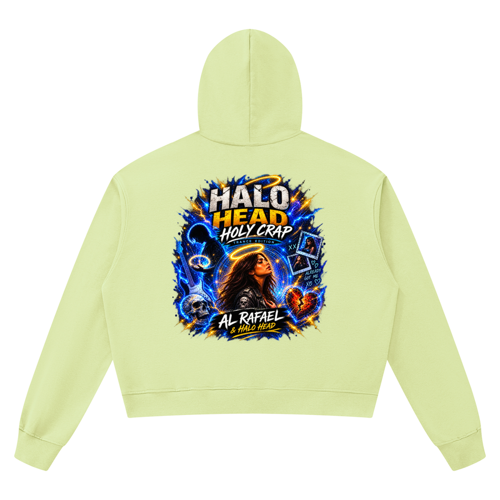 Halo Head: Holy Crap Unisex Boxy Raw Edge Hoodie