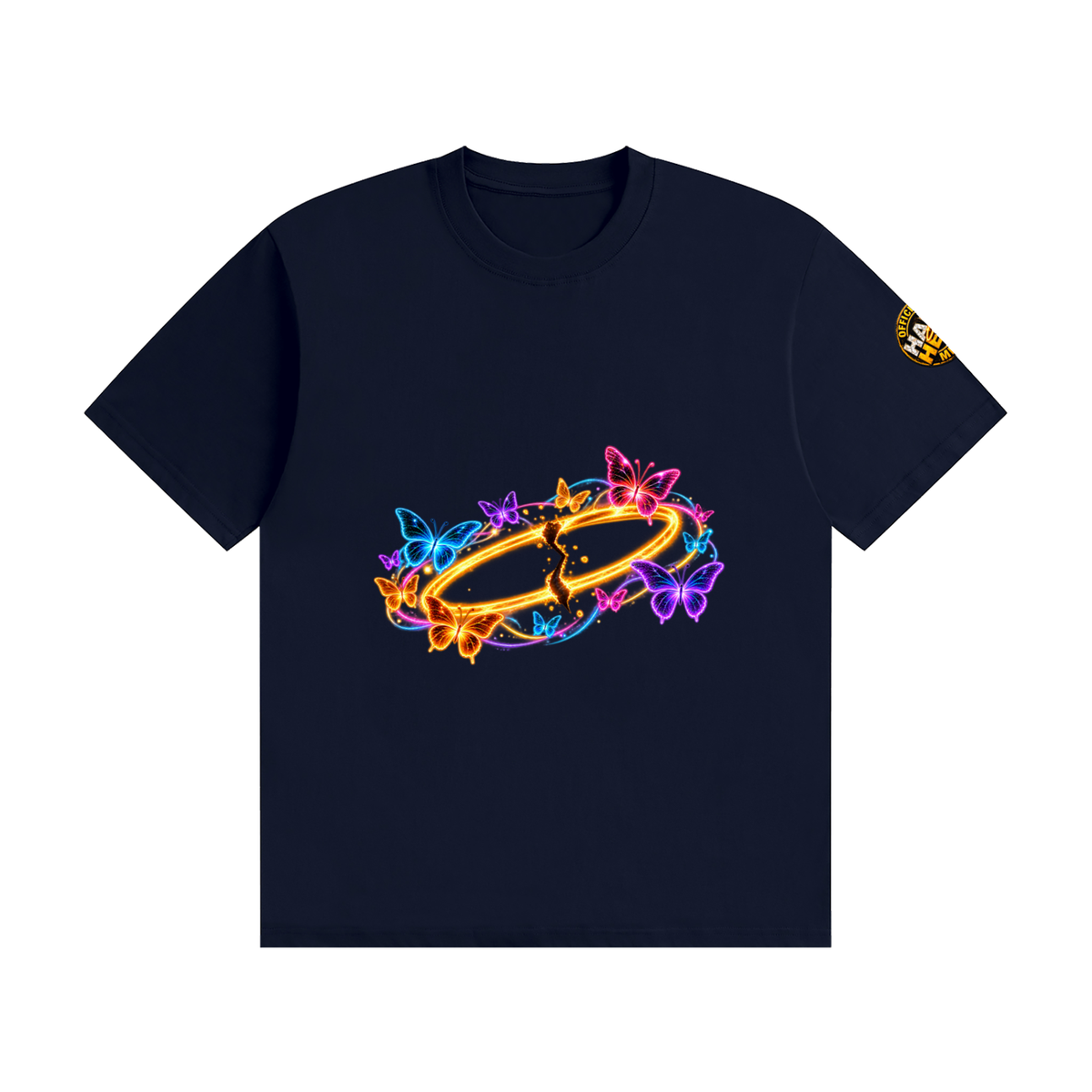 Halo Head Butterflies: Unisex Seamless Cotton T-Shirt