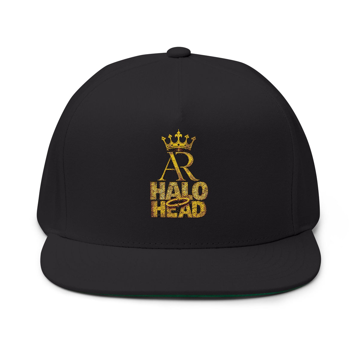 Flat Bill Cap — Gold 'Radiohead' Crown Embroidery Snapback