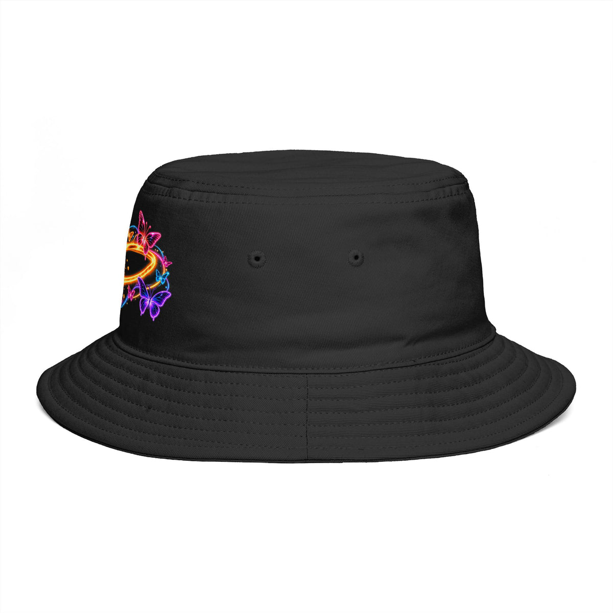 Neon Butterfly Halo Bucket Hat