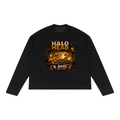 Take a Seat: AR Halo Head Brand: Unisex Raw Edge Long Sleeve T-Shirt
