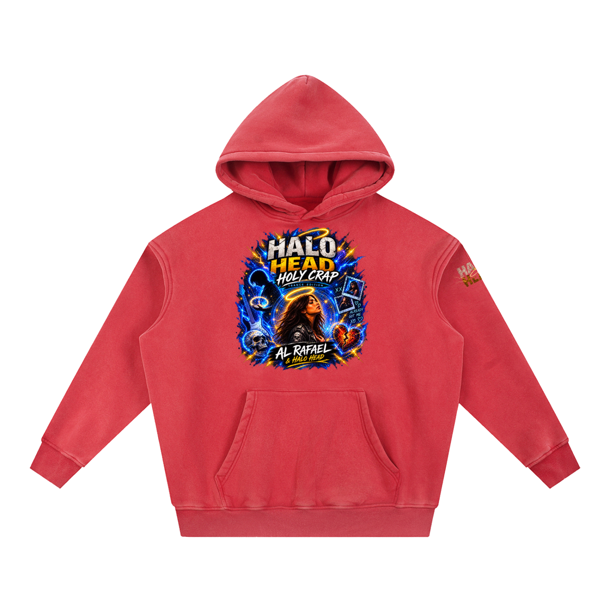 Halo Head Holy Crap: Snow Wash Fleece Oversize Hoodie