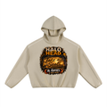 Take a Seat Unisex Boxy Piping Fleece Hoodie: AR Halo Head
