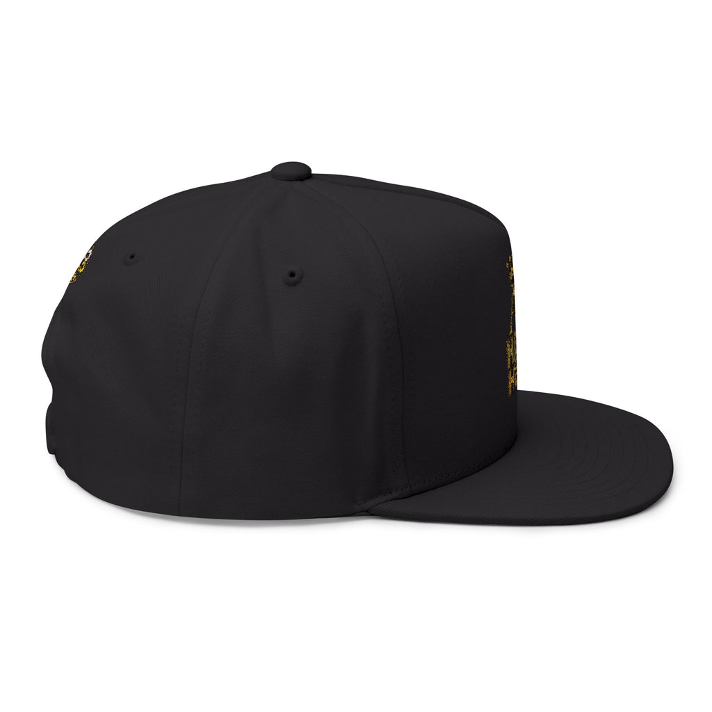 Flat Bill Cap — Gold 'Radiohead' Crown Embroidery Snapback