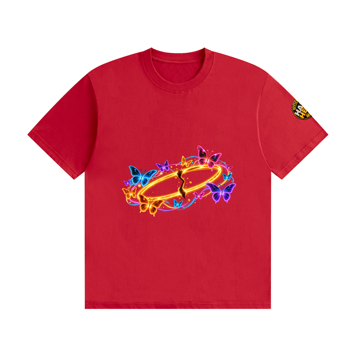 Halo Head Butterflies: Unisex Seamless Cotton T-Shirt
