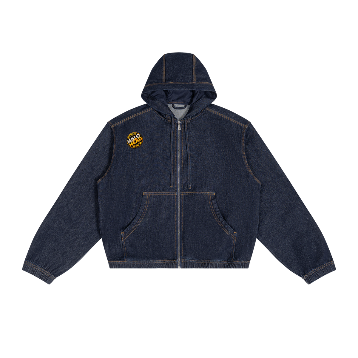 The Problem Men's Boxy Vintage Wash Hooded Denim Jacket