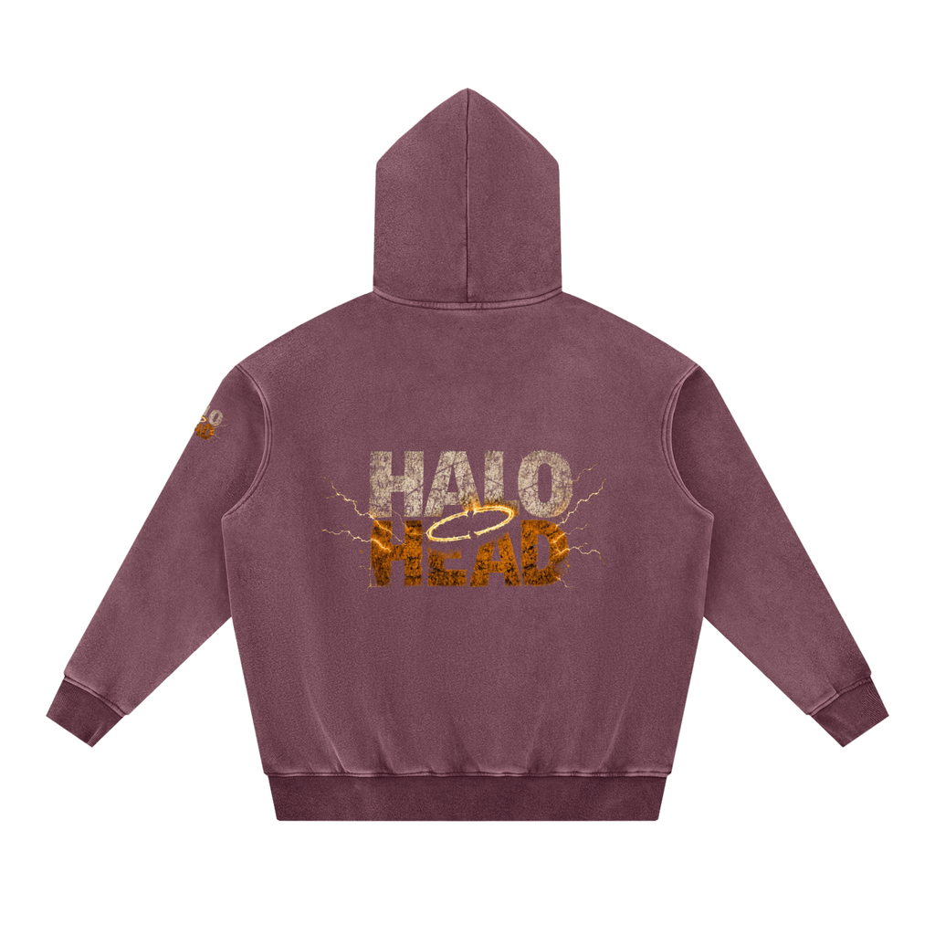 Halo Head Holy Crap: Snow Wash Fleece Oversize Hoodie