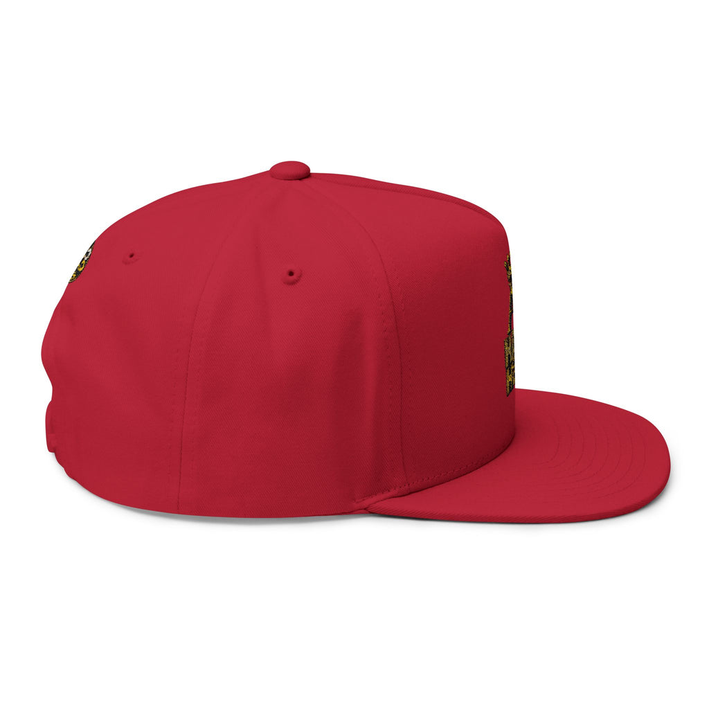 Flat Bill Cap — Gold 'Radiohead' Crown Embroidery Snapback