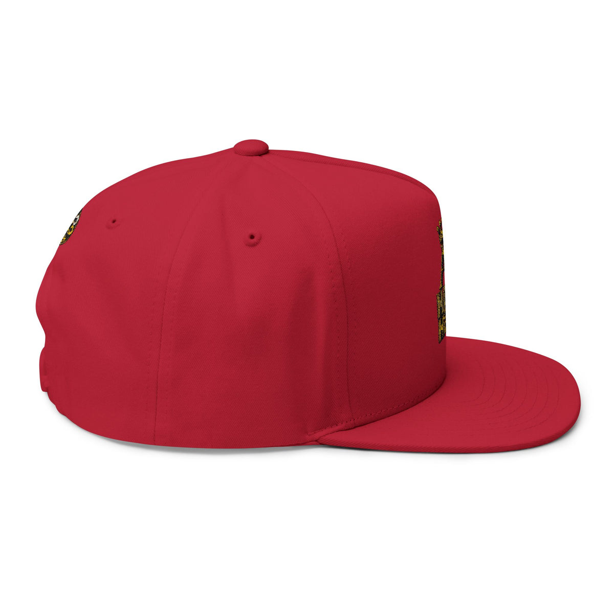 Flat Bill Cap — Gold 'Radiohead' Crown Embroidery Snapback
