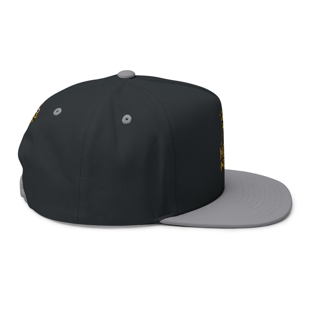 Flat Bill Cap — Gold 'Radiohead' Crown Embroidery Snapback