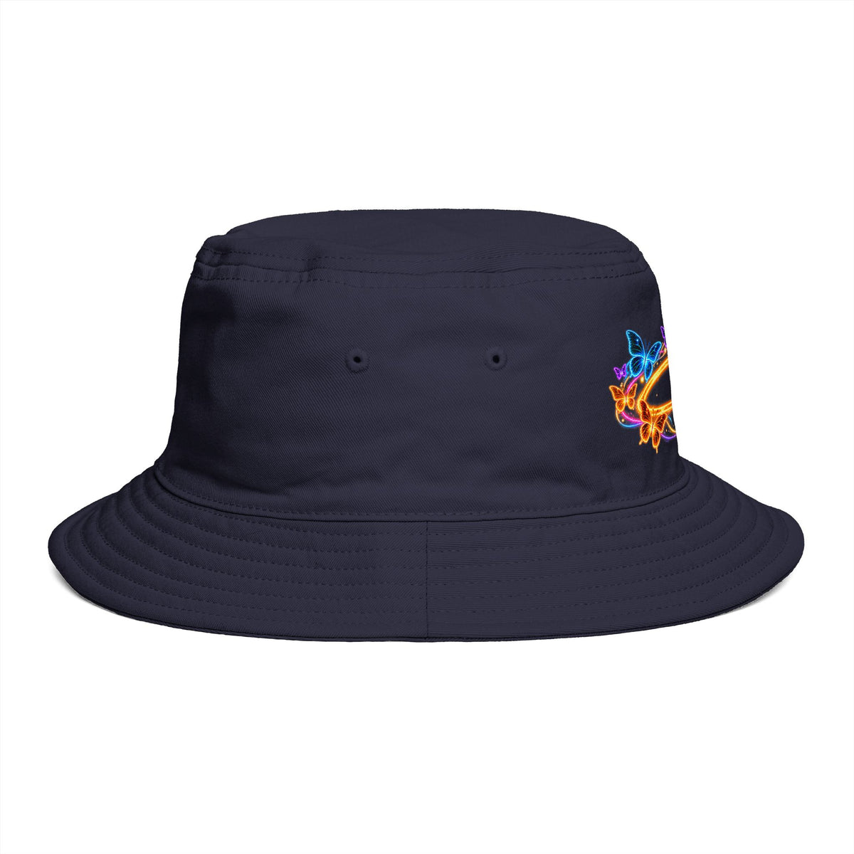 Neon Butterfly Halo Bucket Hat