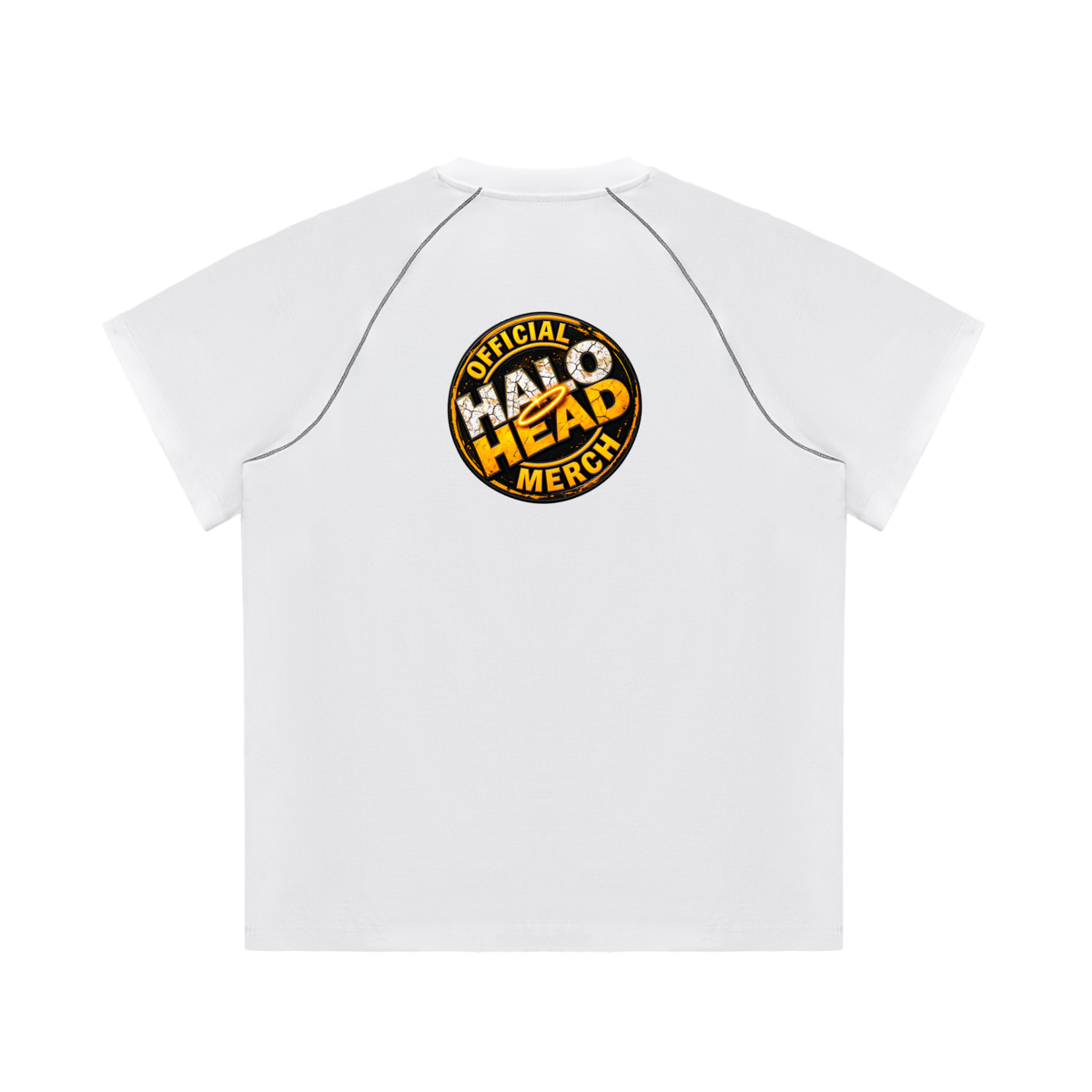 Striped Contrast Stitch Halo Head T-shirt.