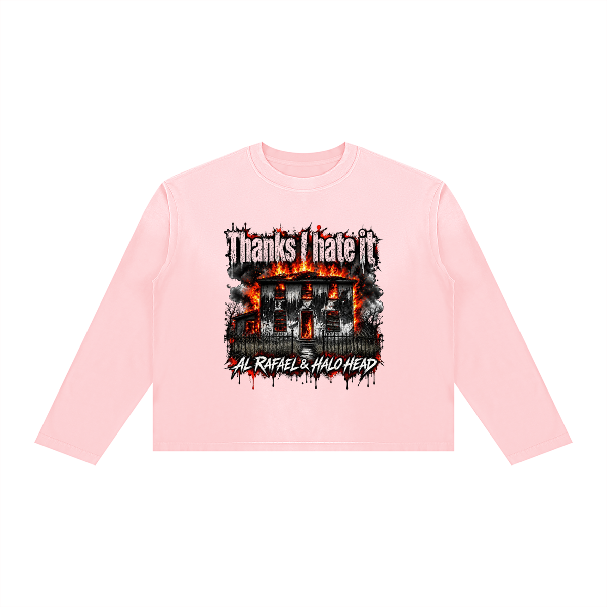 AR Halo Head Unisex Sunfade Boxy Long Sleeve T-Shirt