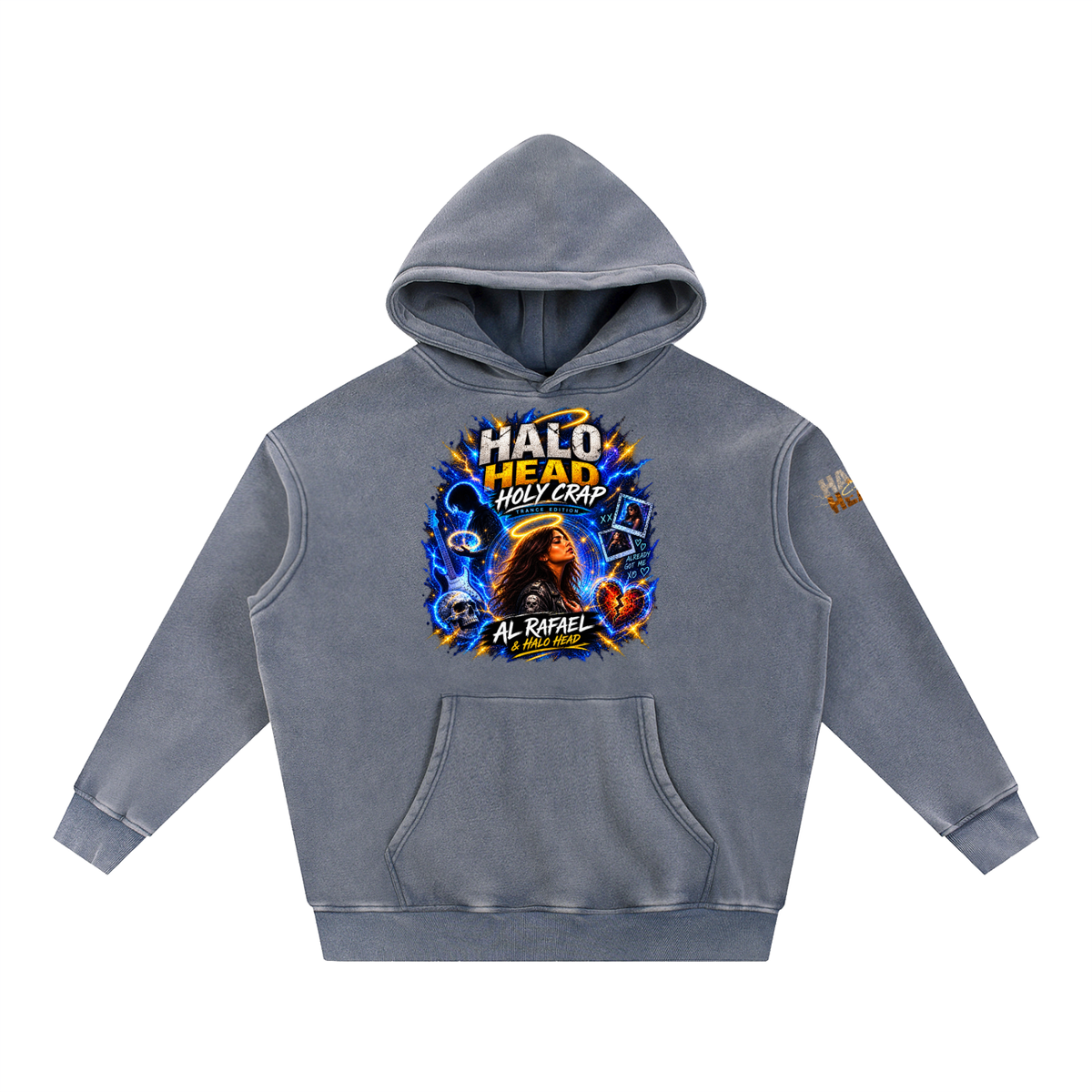 Halo Head Holy Crap: Snow Wash Fleece Oversize Hoodie