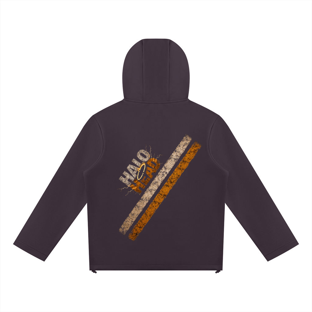 Halo Stripes Unisex Panelled Full Zip Hoodie