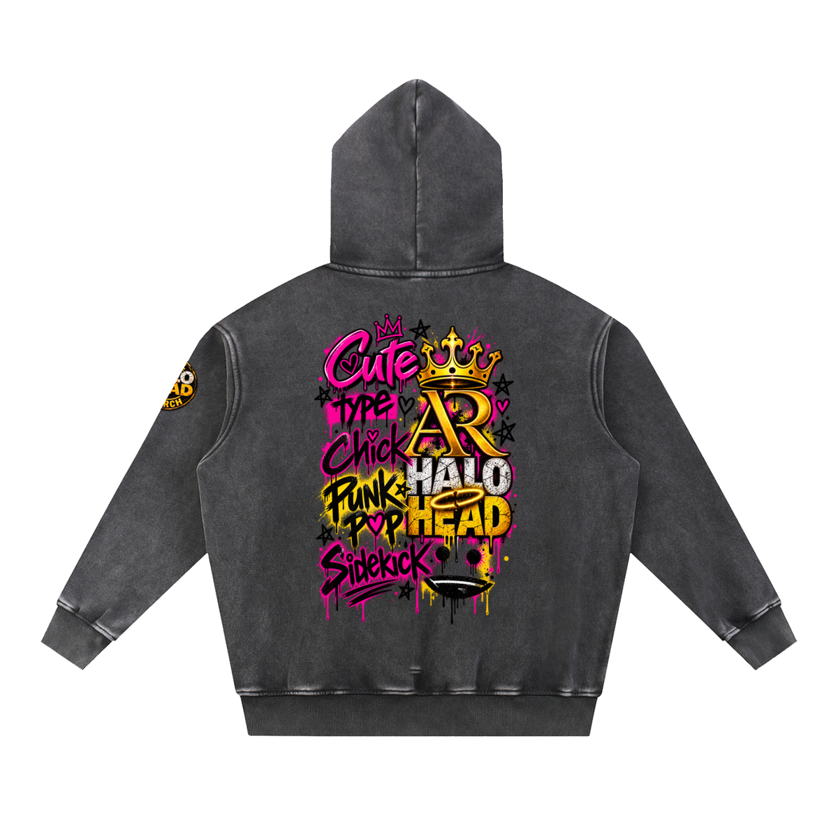 Cute Chick Snow Wash Fleece Oversize Hoodie (Unisex)