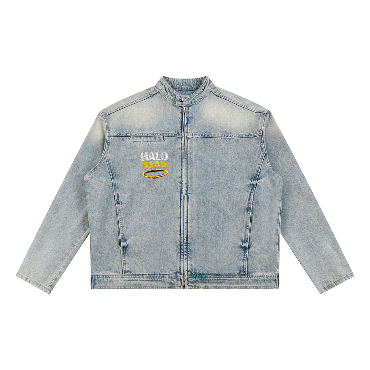 Vintage Wash Zip Denim Jacket