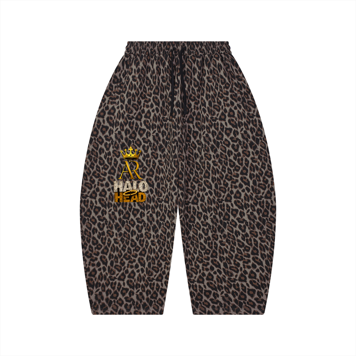 Unisex Leopard Barrel Leg Sweatpants