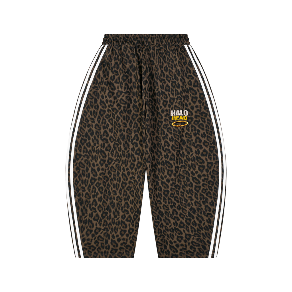 Unisex Leopard Barrel Leg Sweatpants