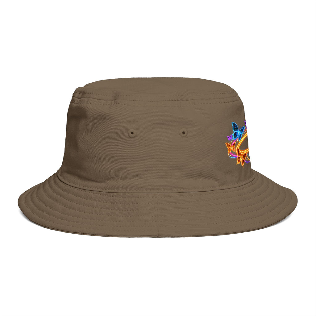 Neon Butterfly Halo Bucket Hat