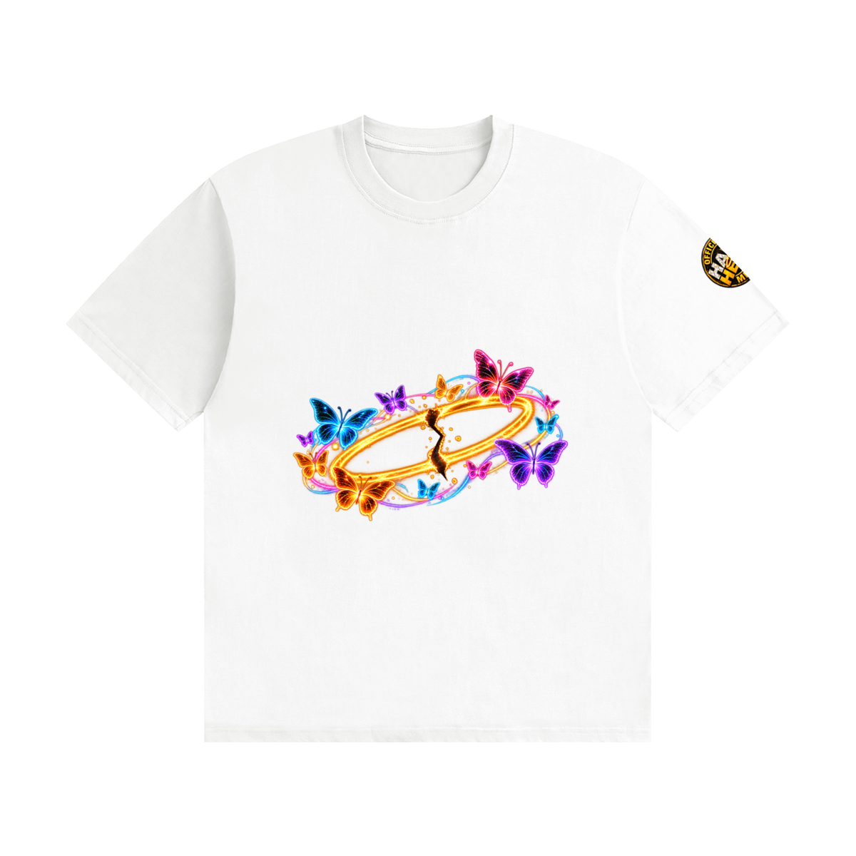 Halo Head Butterflies: Unisex Seamless Cotton T-Shirt