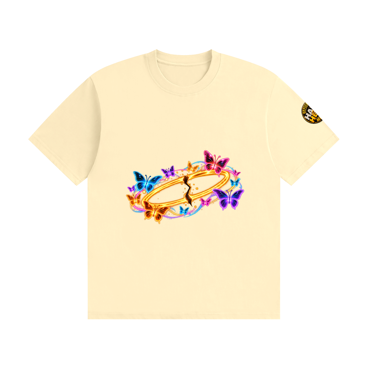 Halo Head Butterflies: Unisex Seamless Cotton T-Shirt